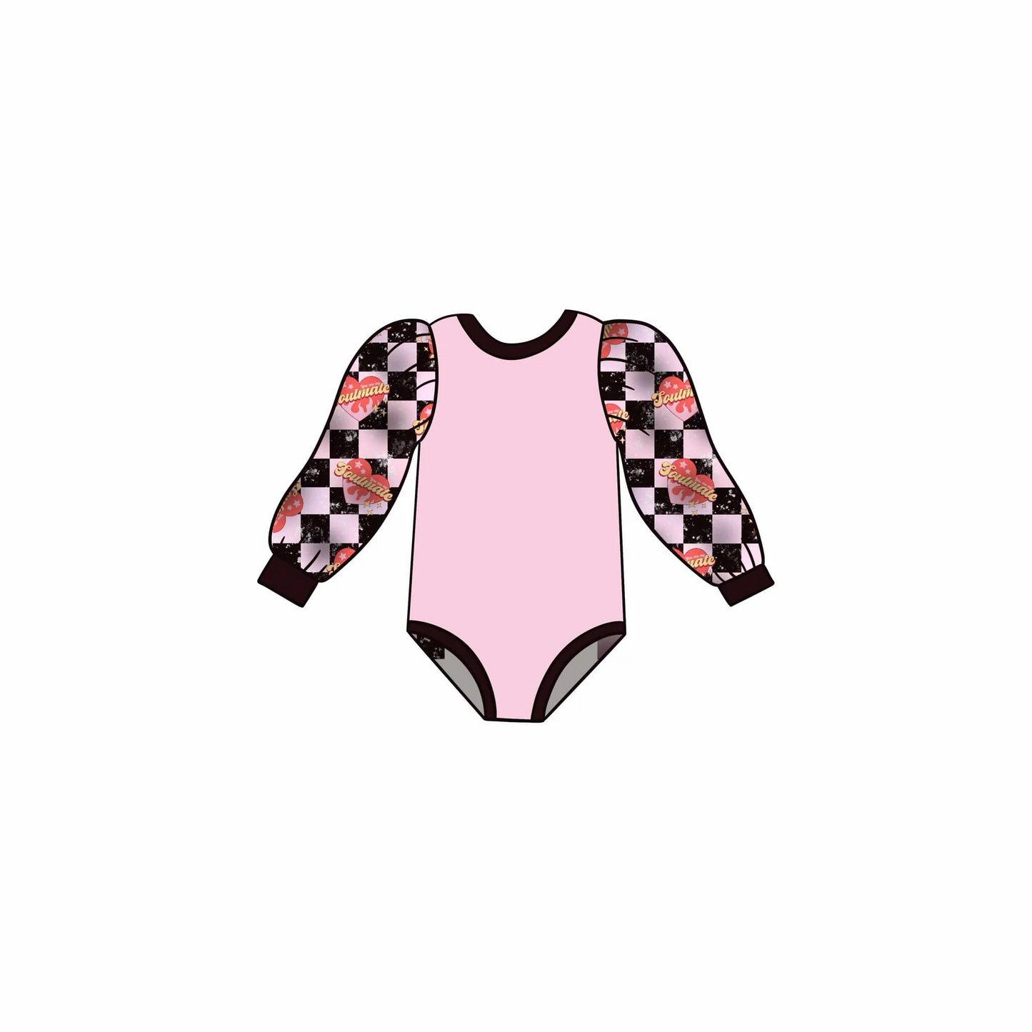 Deadline November 30 custom no moq eta 6-8weeks Long-sleeved heart romper pink heart