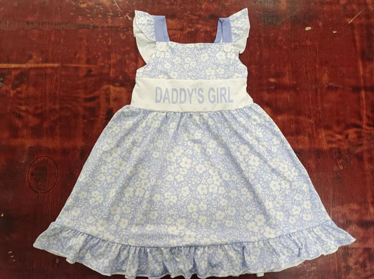 custom moq 5 eta 4-6weeks summer baby girls clothes daddy girl flying sleeve skirt dress