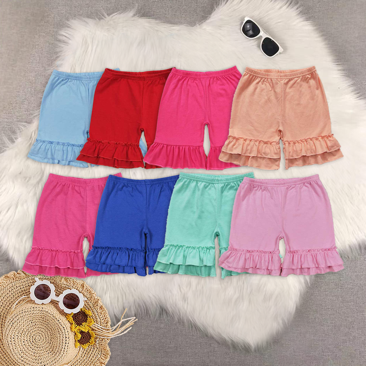 RTS NO MOQ baby girl clothes summer lace shorts