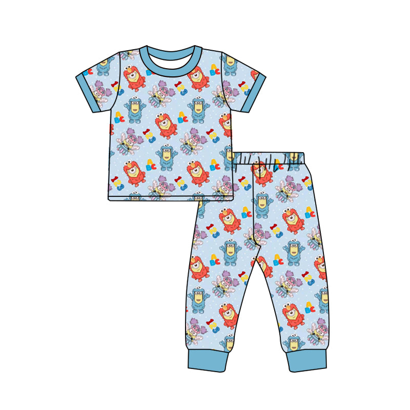 Custom moq 3 eta 7/8week moq 5 eta /4/5week Cartoon Minions Short Sleeve Pants Set