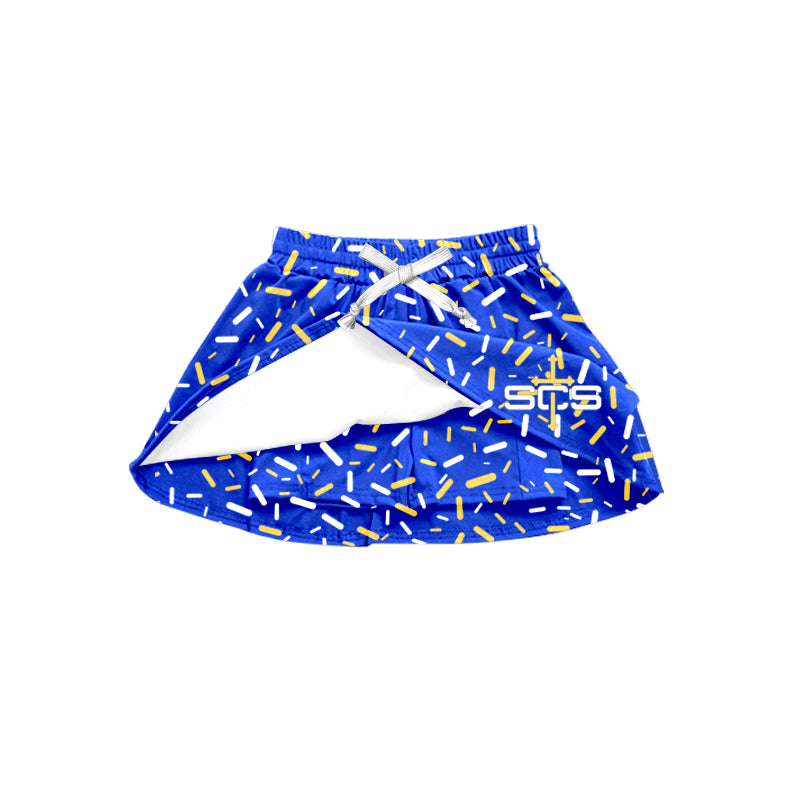 Custom moq 5 ice cream drips Ice Cream Shorts Blue Gold and Red Summer Shorts