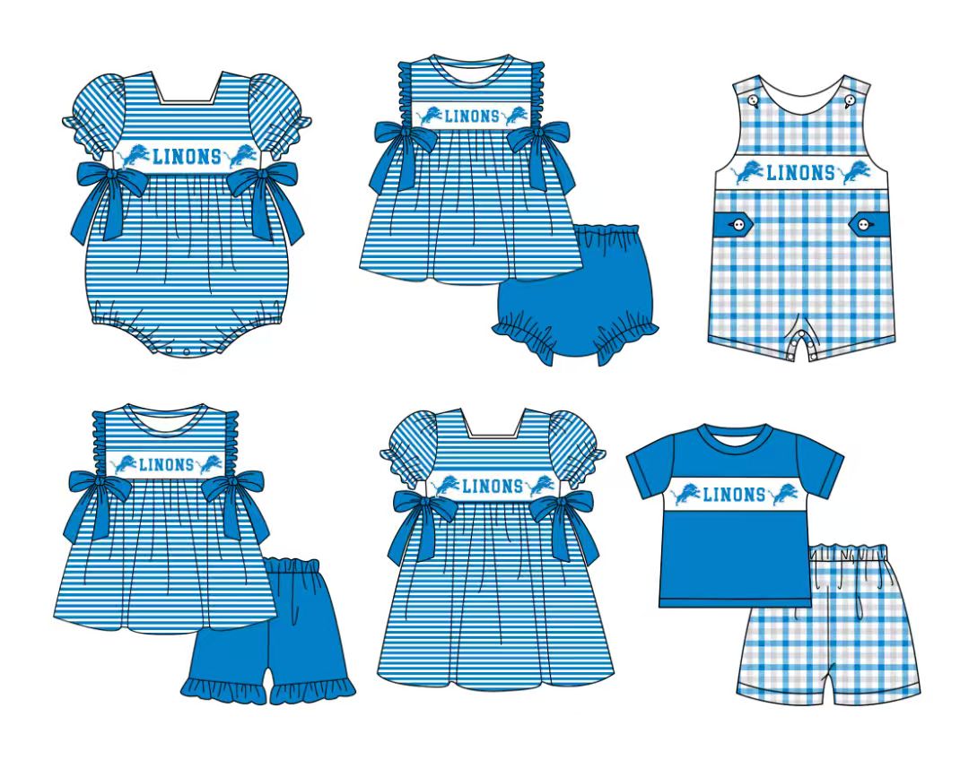 Custom moq 5 mix size milk silk summer teams baby boys girl clothes blue short sleeve shorts sets 2 and brief sets and dress and rompers 2