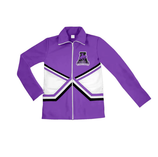 Deadline July 5 custom no moq  eta 6-7weeks purple zipper jacket