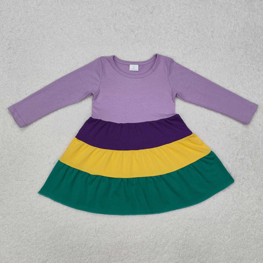 RTS NO MOQ ETA 5/7days arrived GLD0997 Carnival yellow green purple long sleeve dress