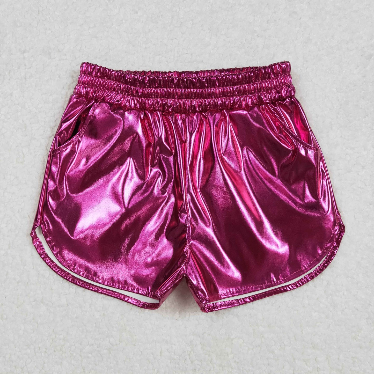 RTS NO MOQ ETA 5/7days arrived SS0414 Shiny leather rose red shorts