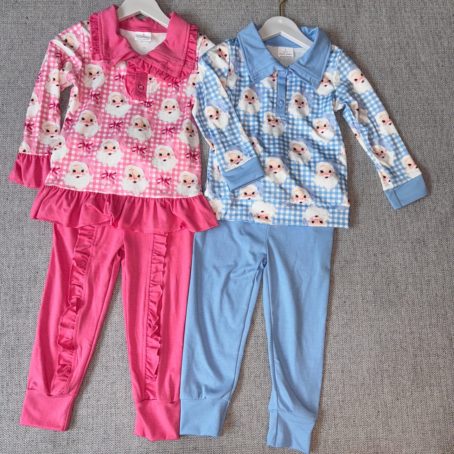 RTS NO MOQ Sibling Baby boy girl clothes Christmas long-sleeved trousers pajamas suits