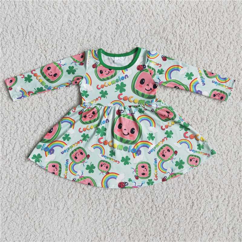 RTS NO MOQ Girls Boys Cocomelon St. Patrick's Four Leaf Clover Clothes Sets and romper