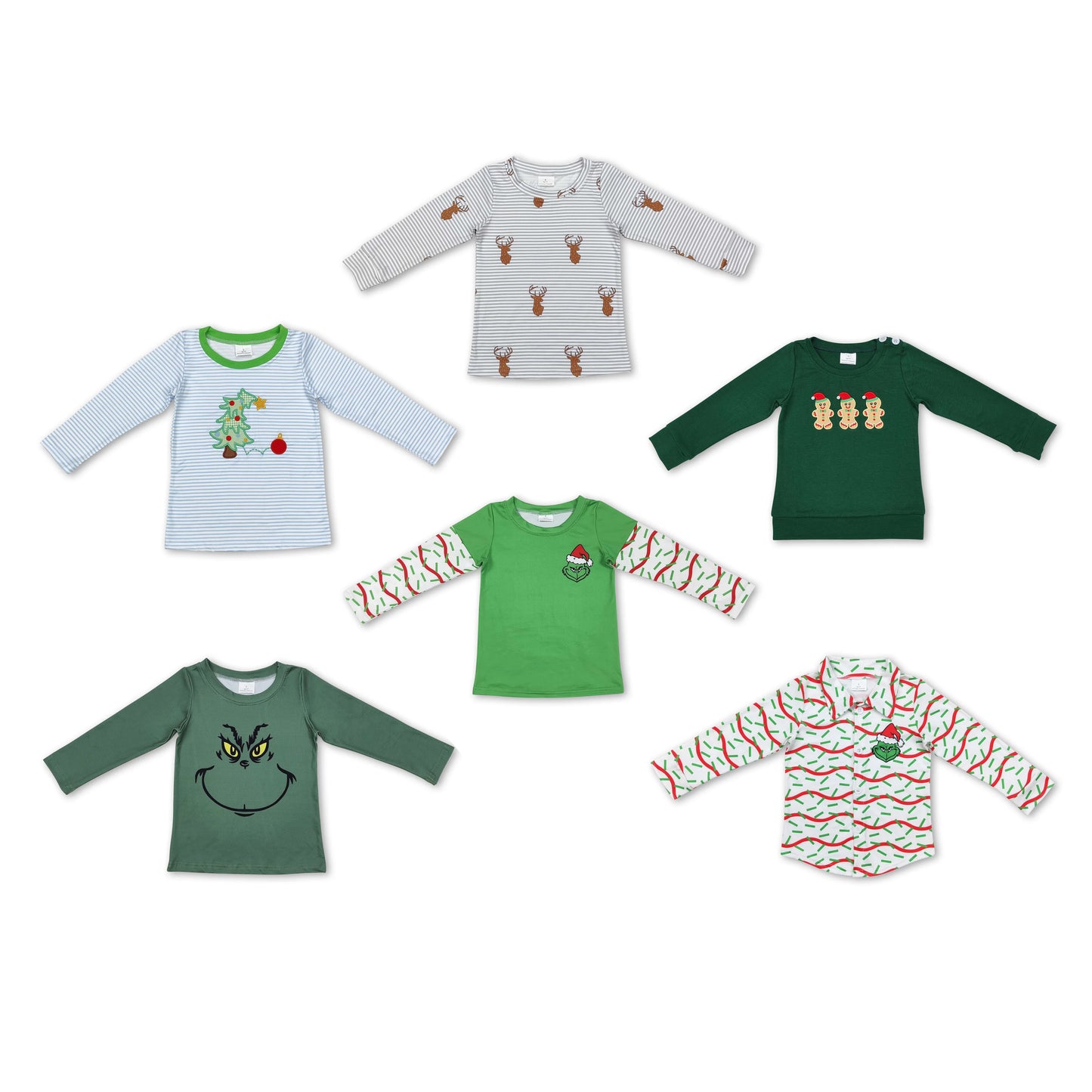 RTS NO MOQ BT0809 BT0817 BT0854 BT0725 BT0770 BT0769 Christmas Collection Long Sleeve Top