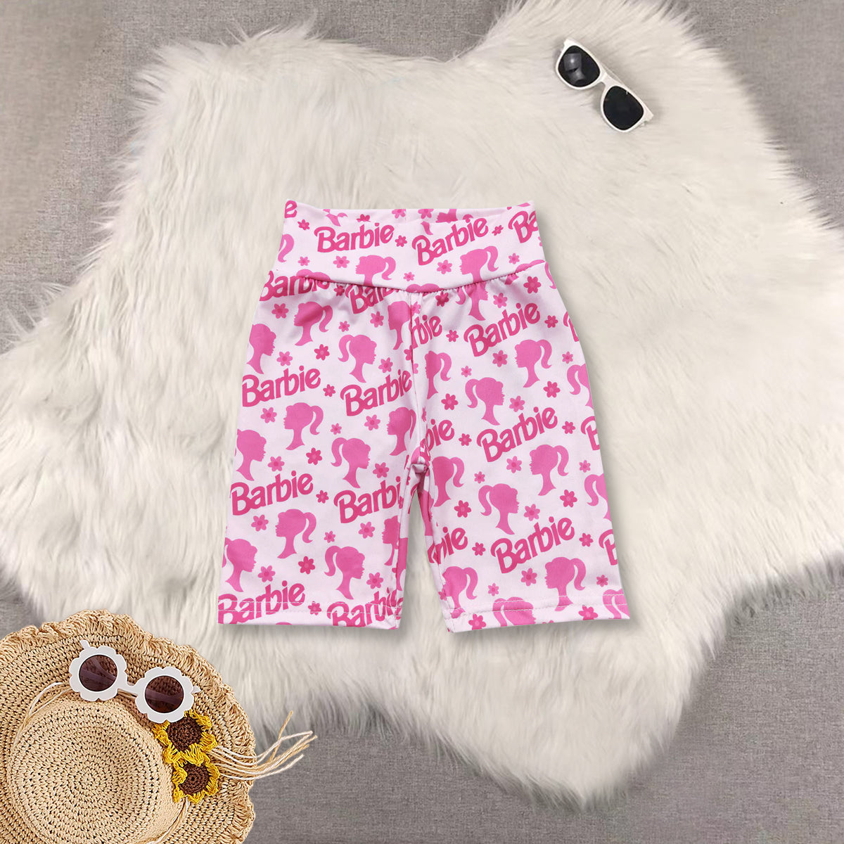 RTS NO MOQ baby girls clothes short sleeve dress cycle shorts sets