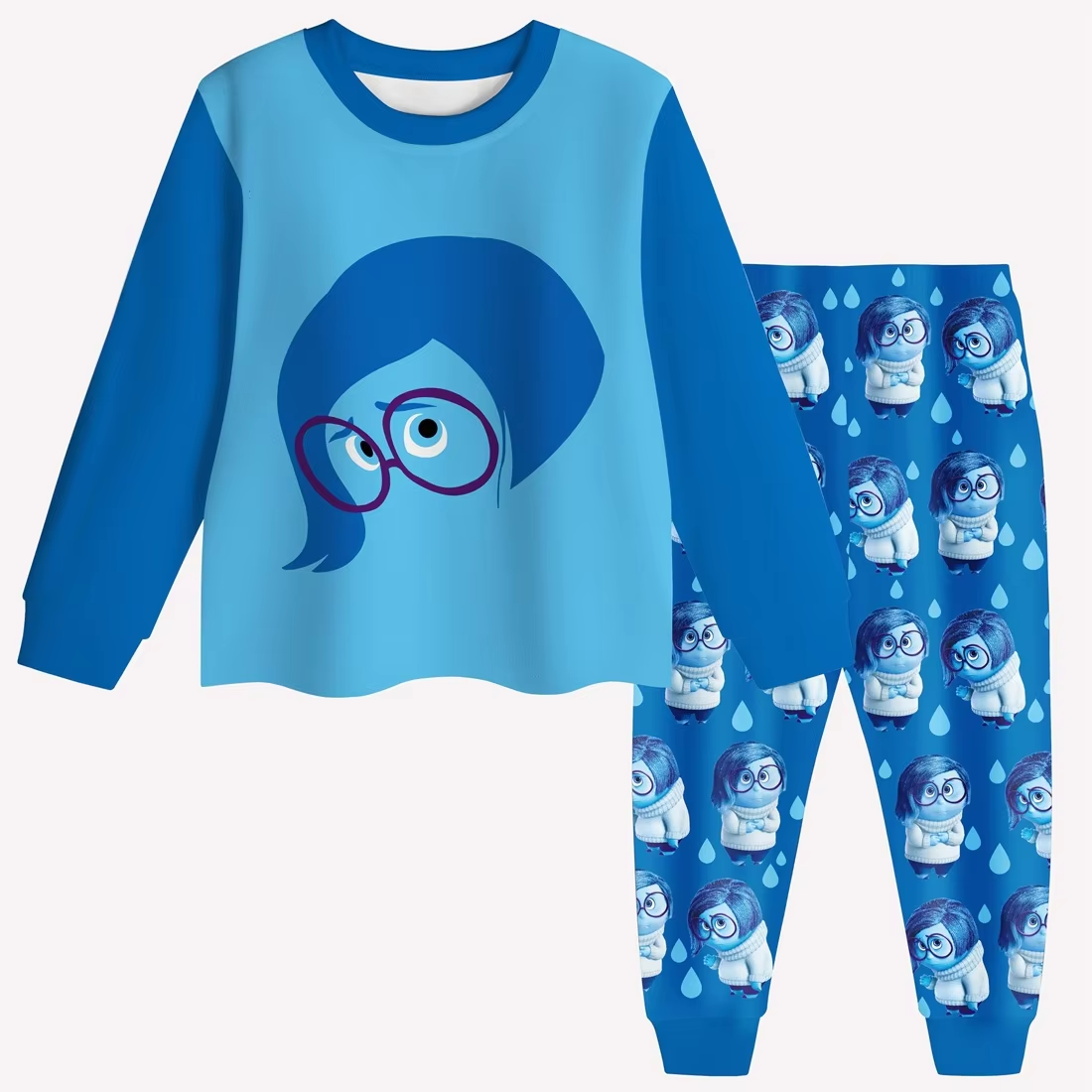 Deadline: February 9th custom no moq Blue cartoon character long-sleeved pajamas