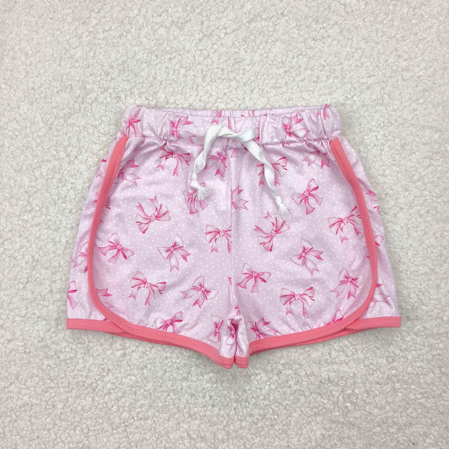 RTS NO MOQ SS0463 Polka dot pink bow pattern shorts