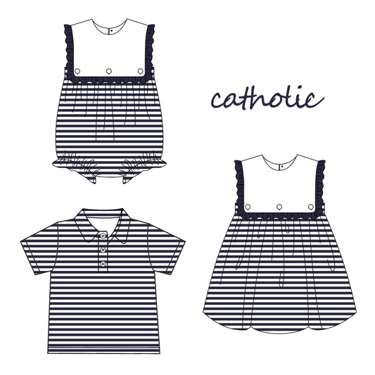 cathotic Navy blue stripes custom