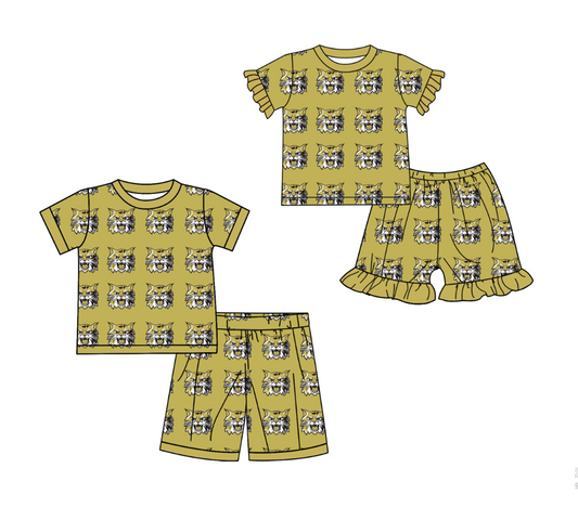 custom moq 3 eta 6-7weeks baby girls clothes team short Sleeves Shorts Set