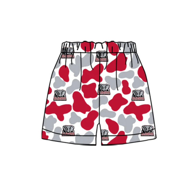 PRE ORDER Deadline August 3 close custom no moq Children's boutique clothing Gray Red Summer Shorts