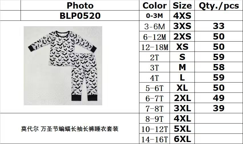 bamboo rts no moq BLP0520 Modal Halloween bat long-sleeved long-pants pajamas set