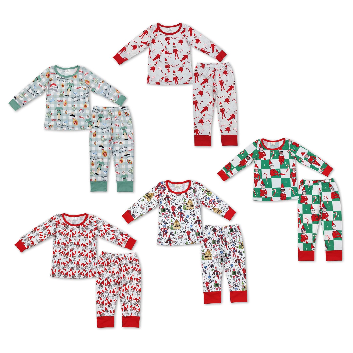 RTS NO MOQ Santa Claus long-sleeved trousers pajamas set