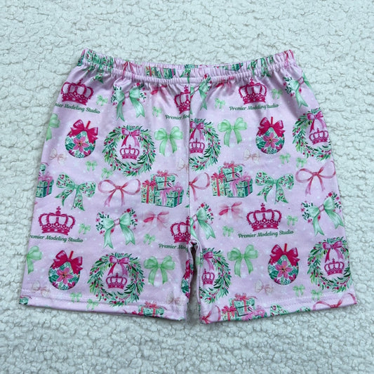 RTS SALES NO MOQ Pink Crown Bow Shorts