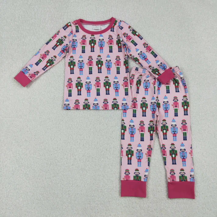 RTS NO MOQ Sibling Baby Girls Boys clothes Christmas cartoon long Sleeve Pants pajamas Sets