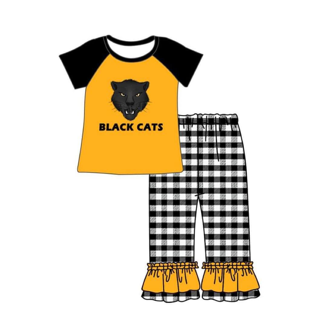 Deadline July 10 custom no moq  eta 6-7weeks blacks cat shorts top with pants sets