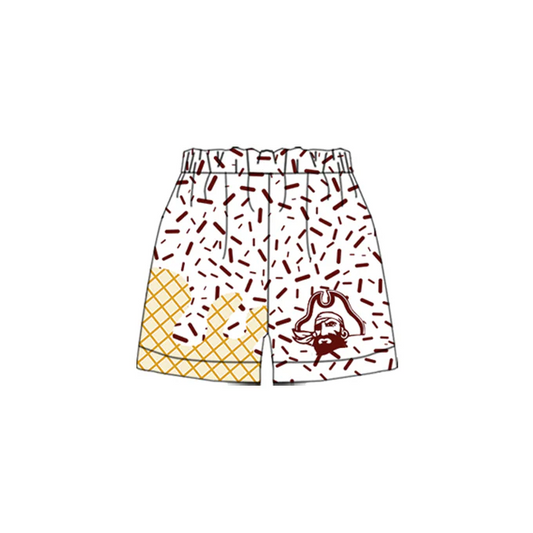 PRE ORDER Deadline July 28 custom no moq Children's boutique clothing Maroon Ice Cream Shorts