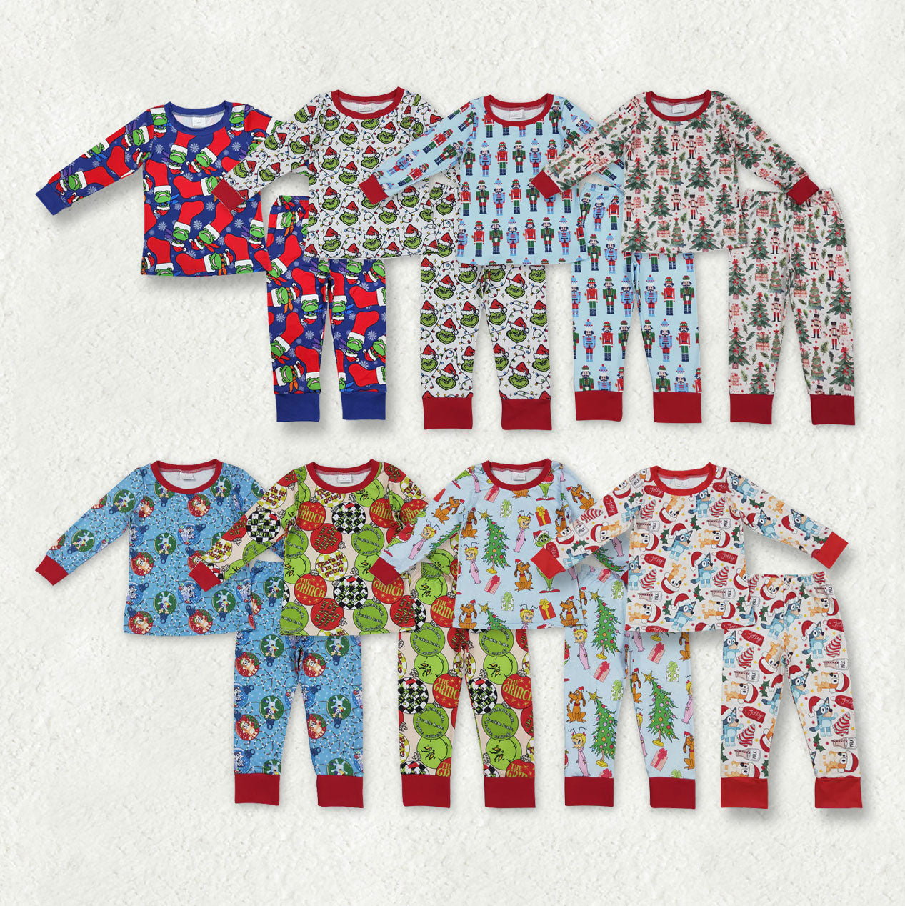 RTS NO MOQ Sibling Baby boy clothes Christmas cartoon long-sleeved trousers suits