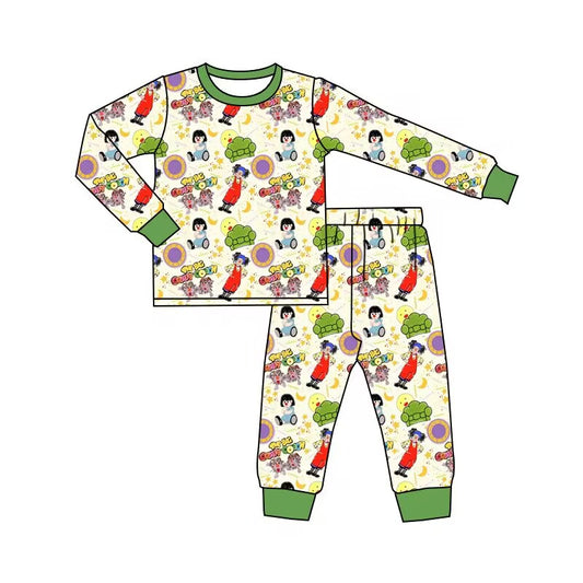 custom moq 5 eta 5-6weeks baby girls clothes cartoon long sleeve pants Set