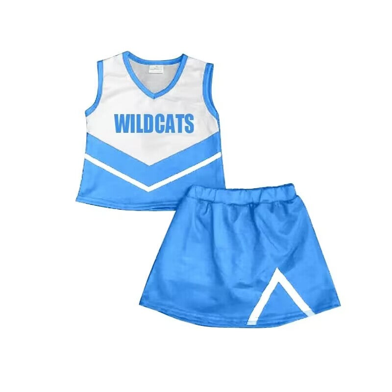 Deadline August 6 custom no moq Blue, white and navy cheerleading suit sky blue  color