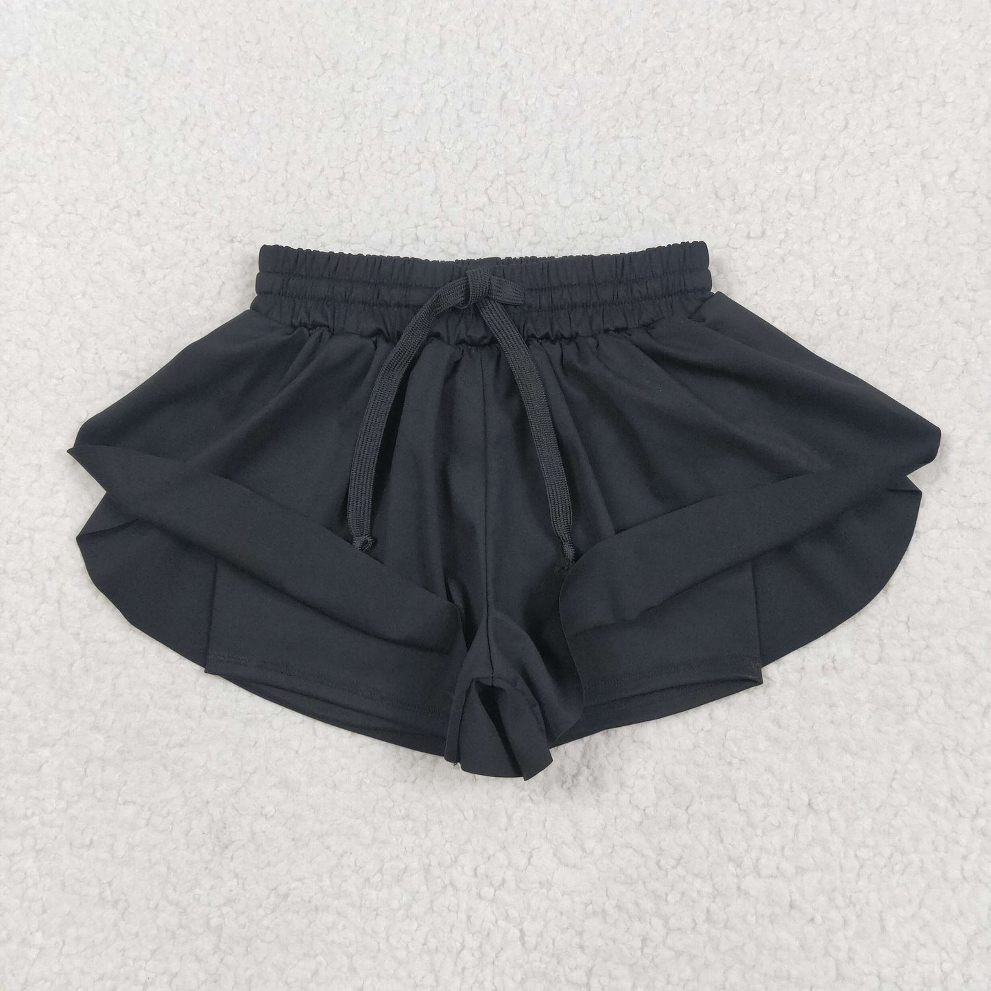 RTS NO MOQ SS0551 Pure black yoga shorts