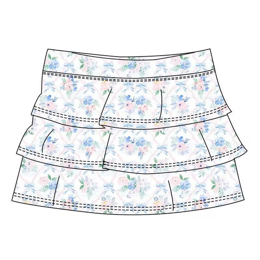 Baby Girls Clothes blue and white floral summer skirt