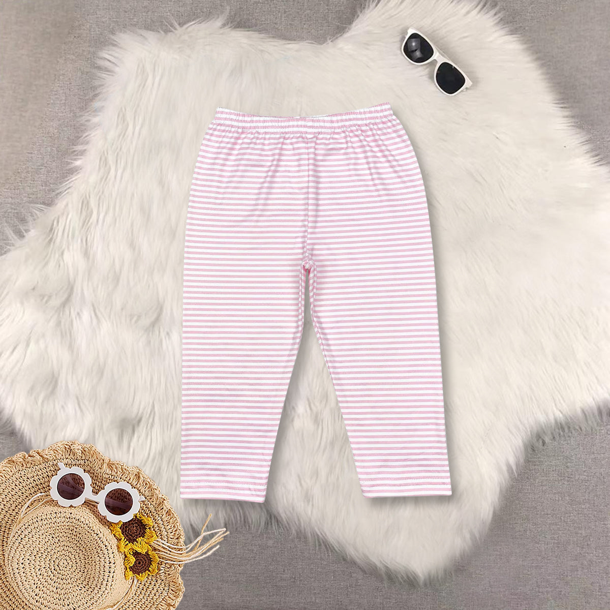 rts no moq god is good short-sleeved top Pink striped pants sets
