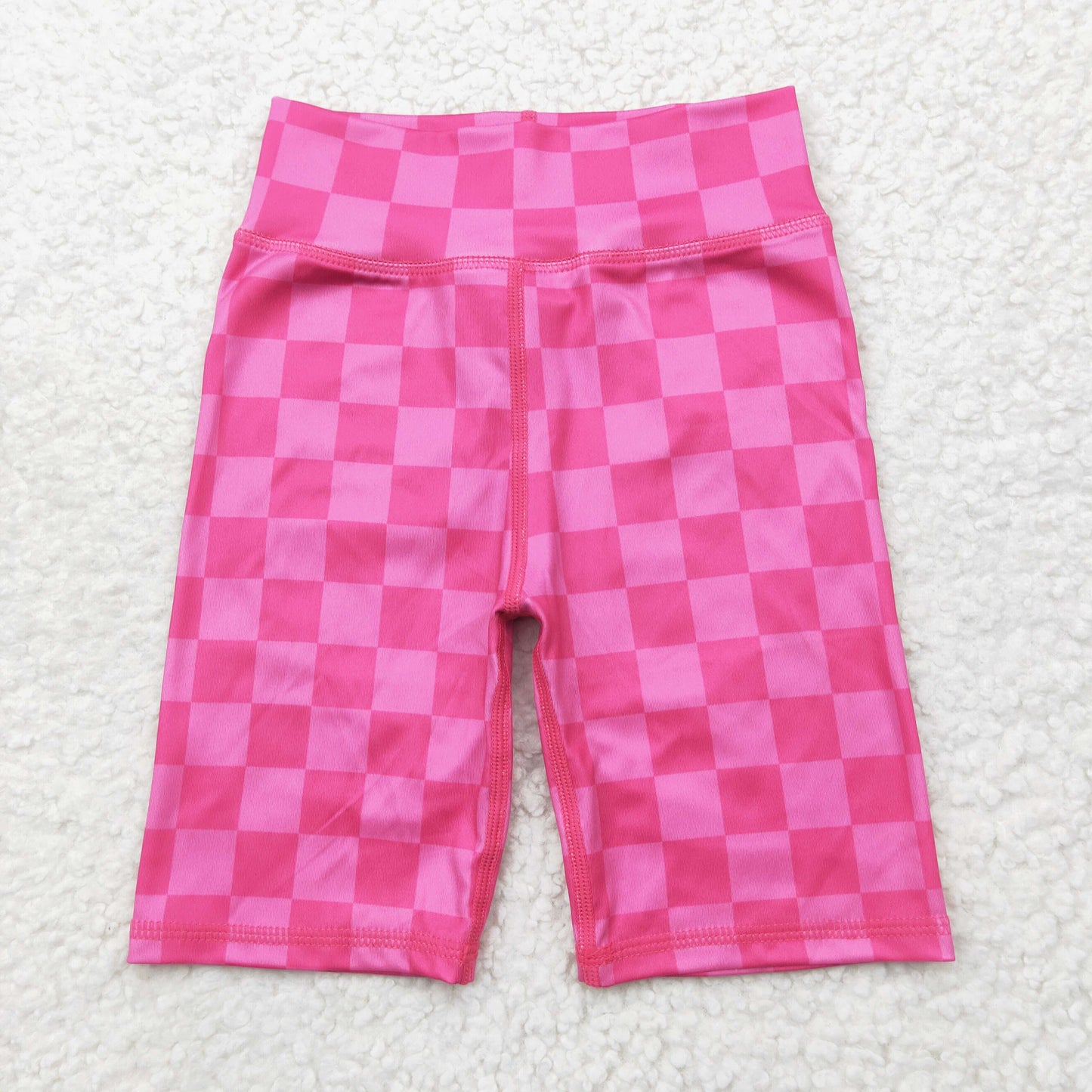 RTS NO MOQ SS0538 Rose red checkered cycling shorts