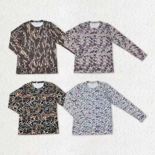 RTS NO MOQ Sibling Adults women clothes yoga camouflage Long Sleeve Tops