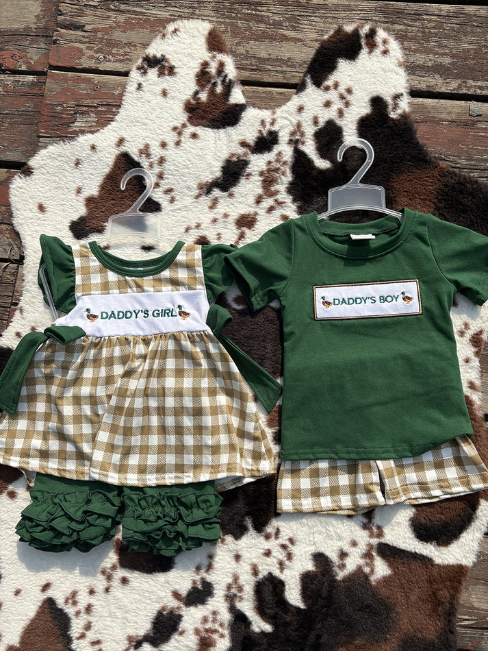 RTS NO MOQ Embroidery daddy short-sleeved shorts suit & short-sleeved sets