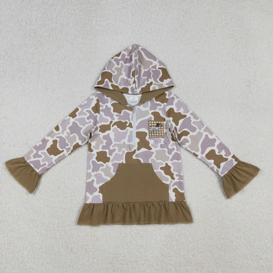 RTS NO MOQ Sibling Baby Boys clothes embroidery duck Shirt Summer Clothes camouflage hooded long sleeve tops