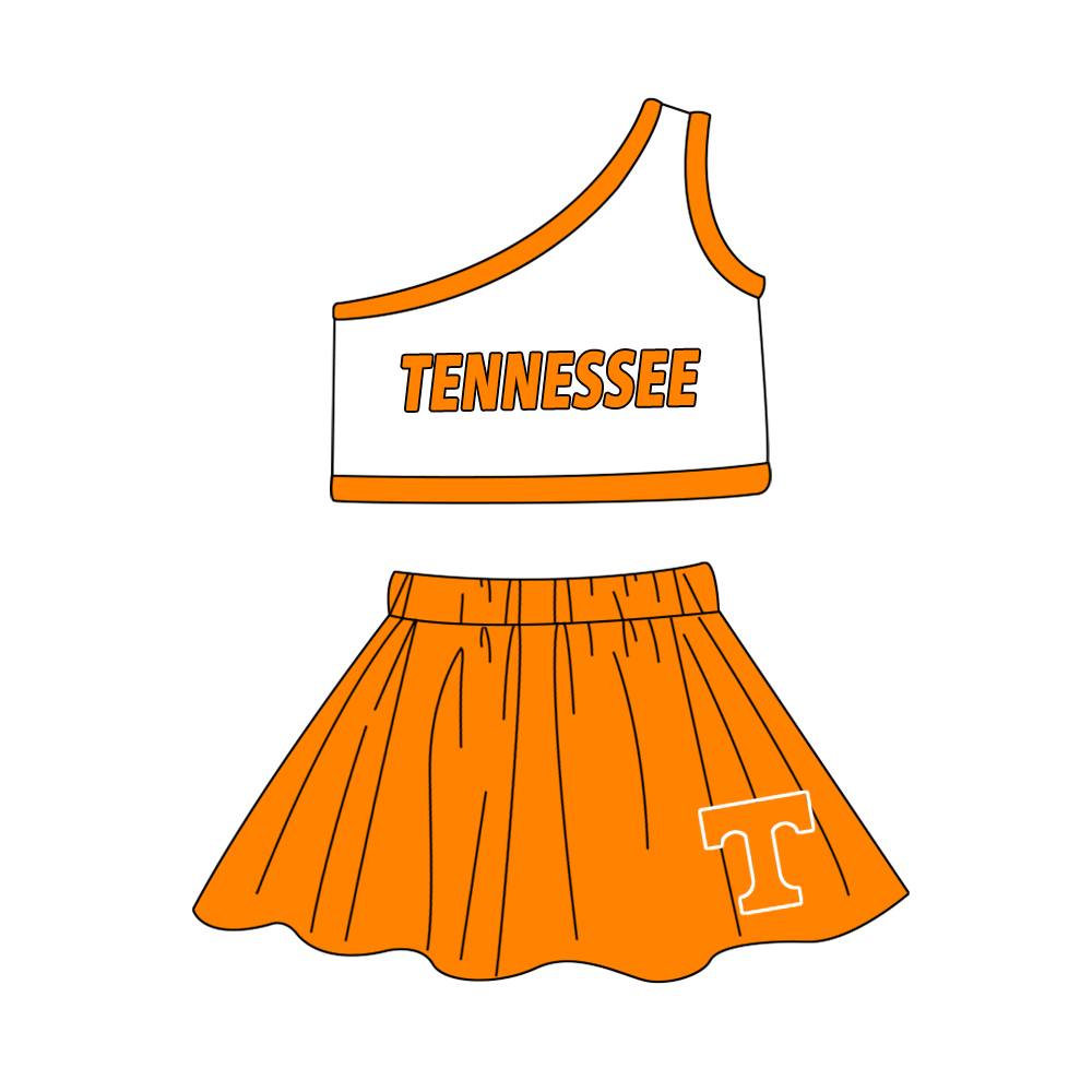 Deadline July 17 custom no moq  eta 6-7weeks sport teams cheer sets orange sets