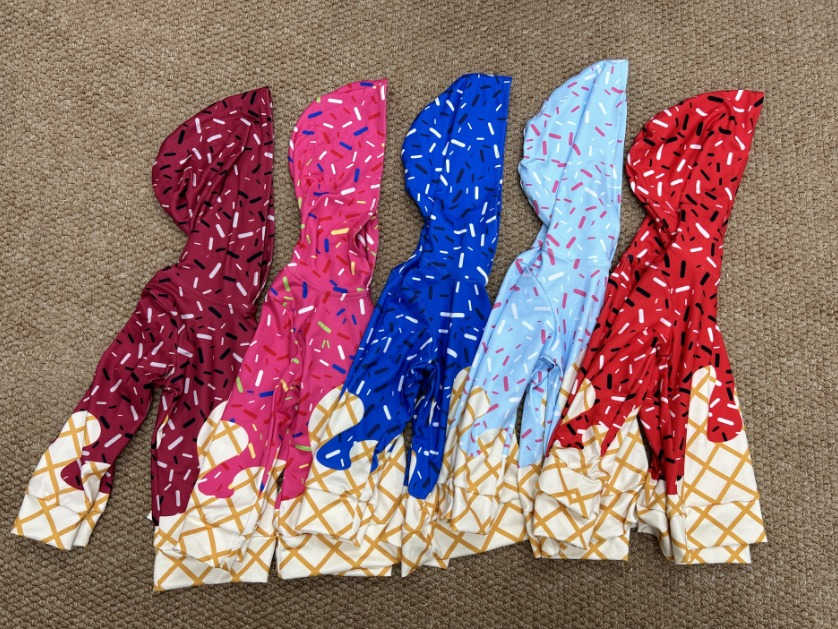 RTS Sibling baby boy clothes team ice cream hooded long Sleeve tops