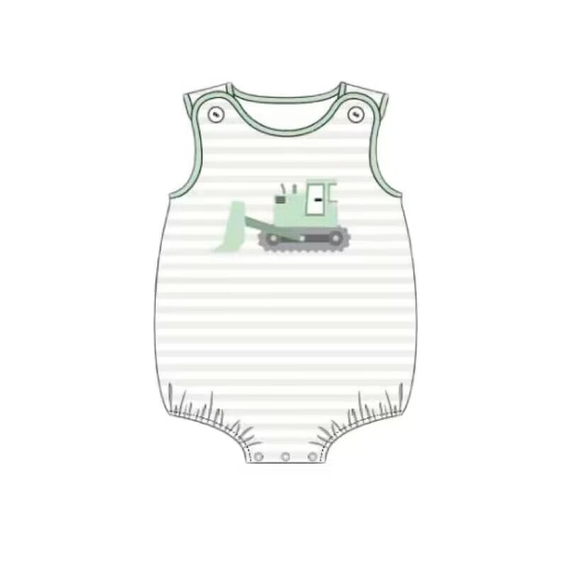 custom moq 5 eta 5-6 weeks baby boys clothes light green striped vest romper