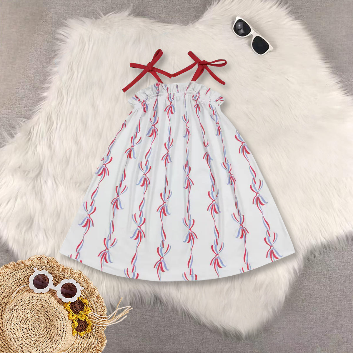 RTS baby girls clothes 4th of july short Sleeve dress