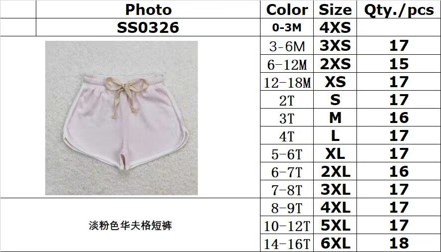 SS0326 Pale pink waffle shorts