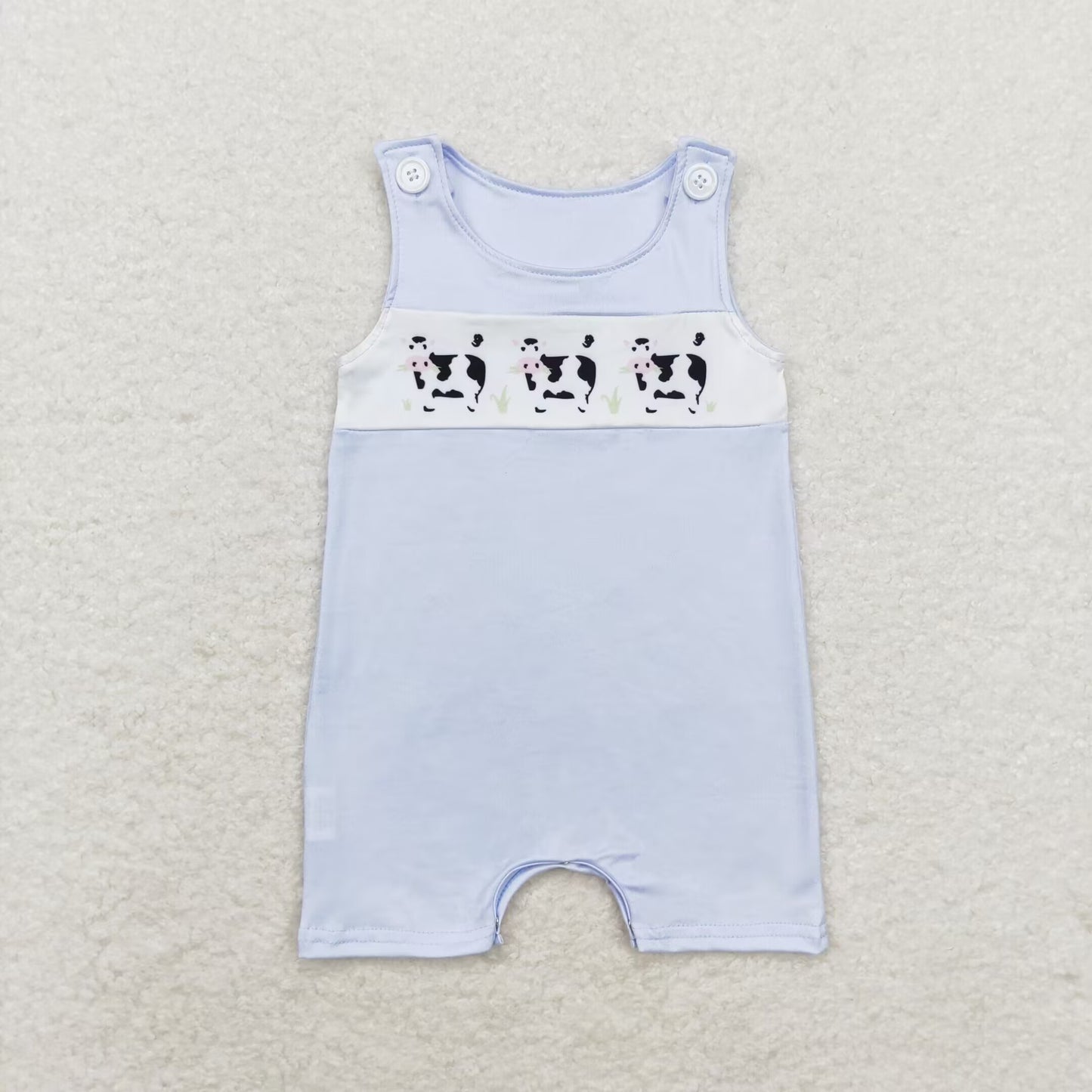 RTS no moq SR1695 Cow Blue Sleeveless Bodysuit