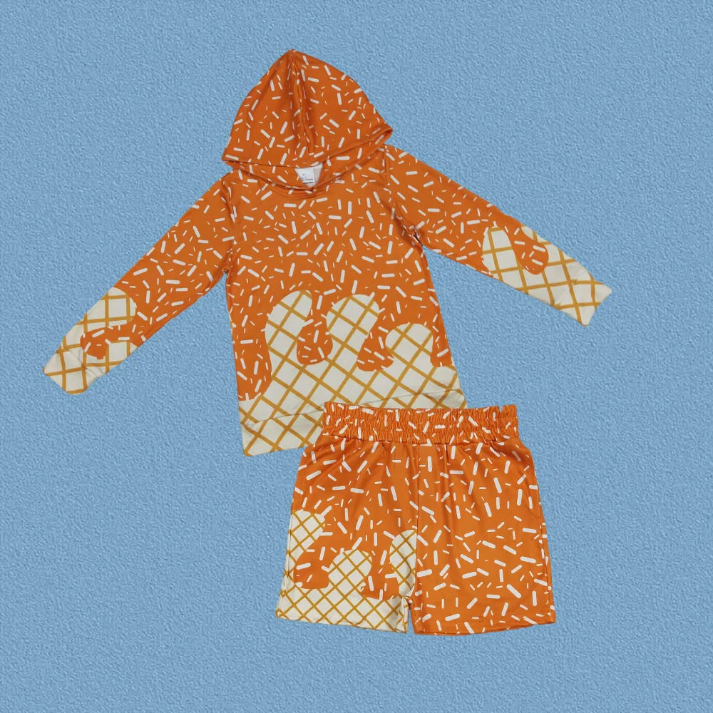 RTS NO MOQ Sibling baby girls clothes hooded long sleeve and shorts and sets