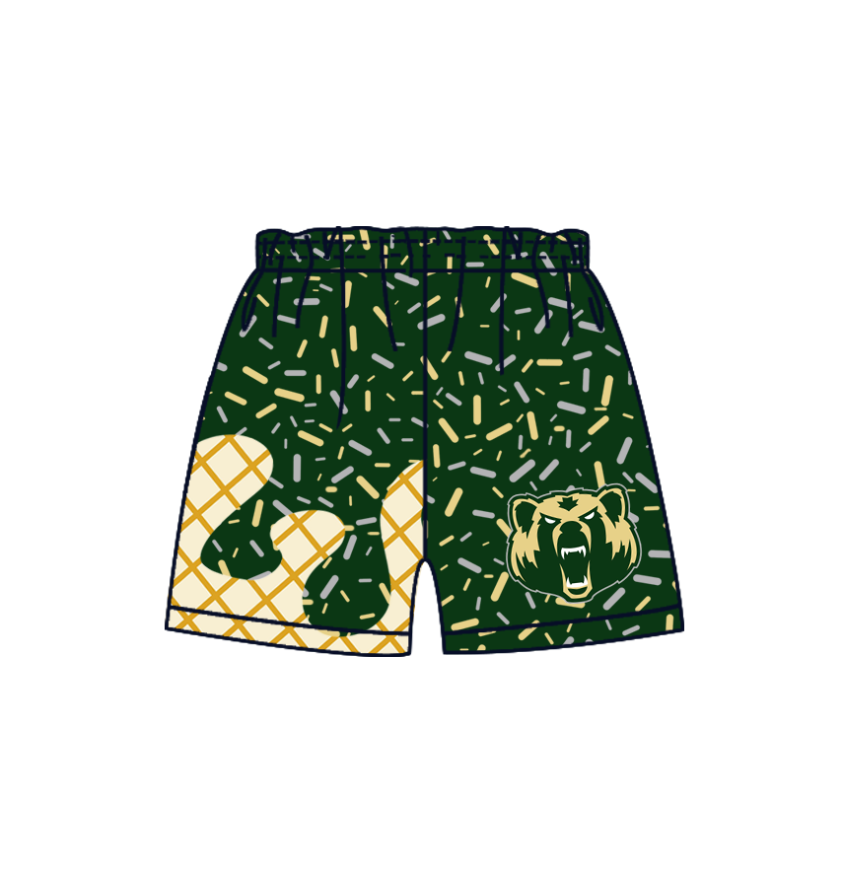 custom moq 3 eta 6-8weeks kids and adult green Beach Summer Shorts