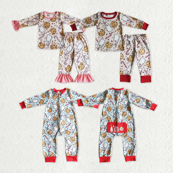 RTS NO MOQ Sibling Baby girls clothes Christmas long-sleeved trousers suit & rompers