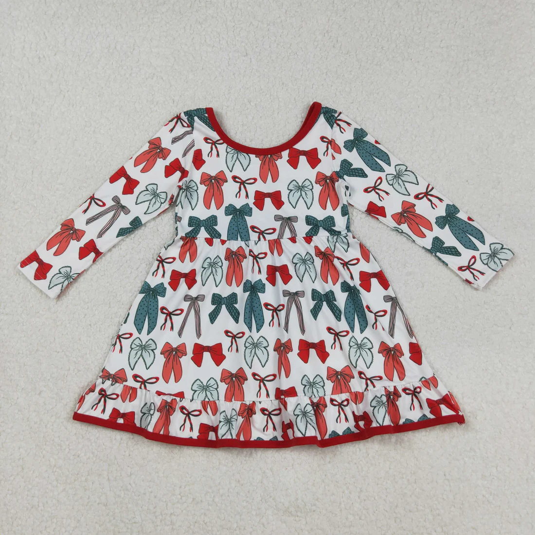 12/18m-7/8t RTS Sibling baby girls clothes Christmas cartoon long sleeve dresses