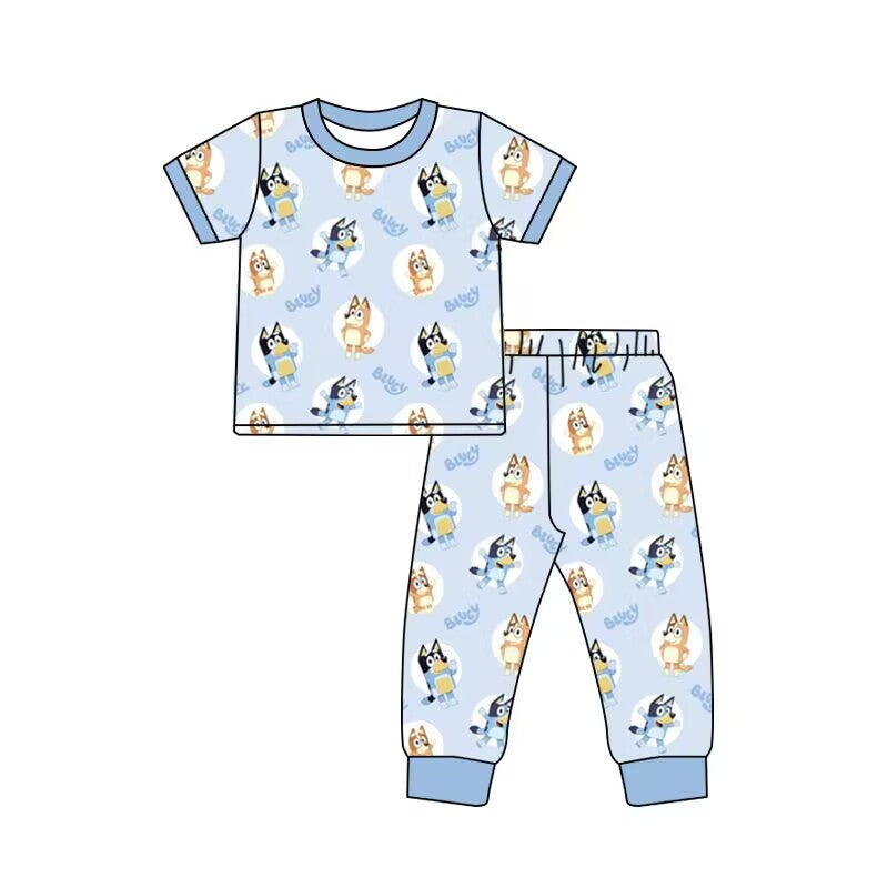 custom moq 5 eta 5-6weeks baby boys clothes bluey short sleeve Pants Sets