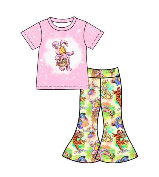 Custom moq 5 mix size milk silk baby girl clothes cartoon short sleeve shorts sets and pants sets
