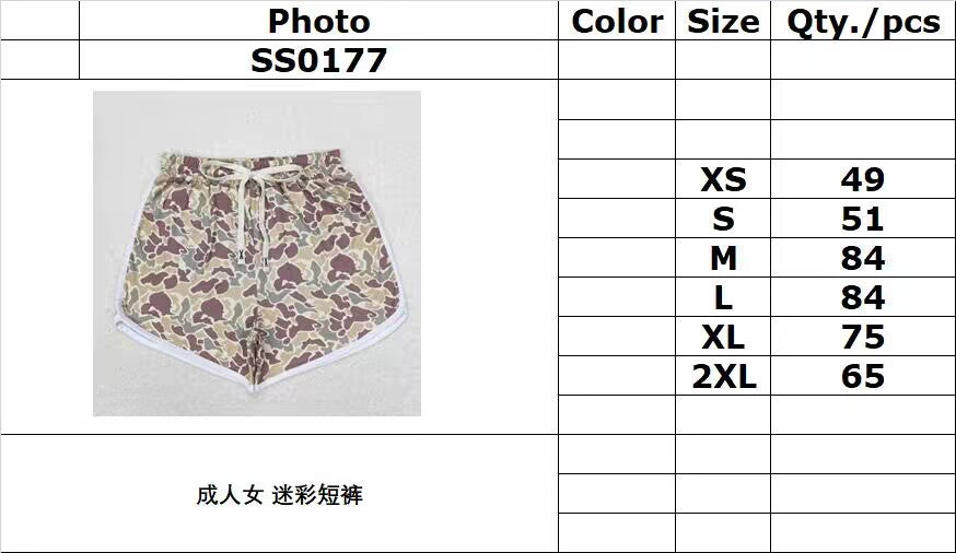 rts no moq SS0177 Adult female camouflage shorts