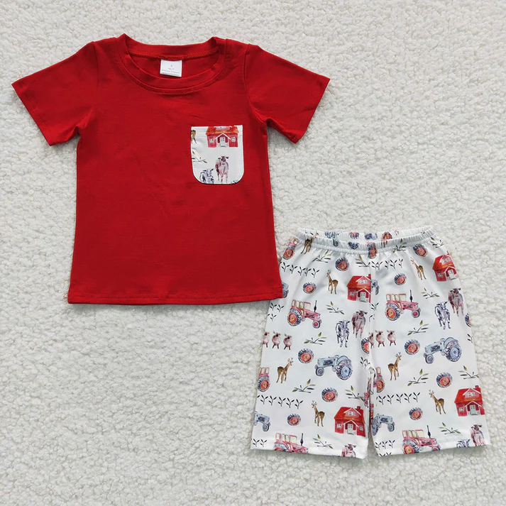 RTS NO MOQ baby boys Clothes short sleeve shorts Sets