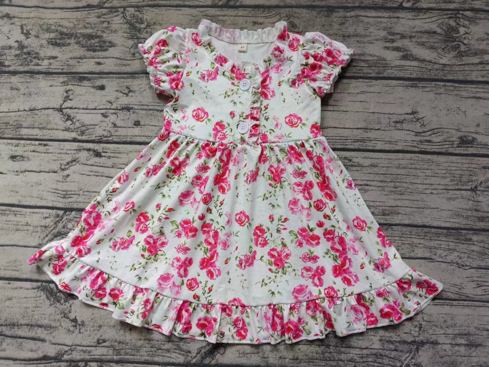 Summer flower milk silk small big flower skirt dress – sunshine kids ...