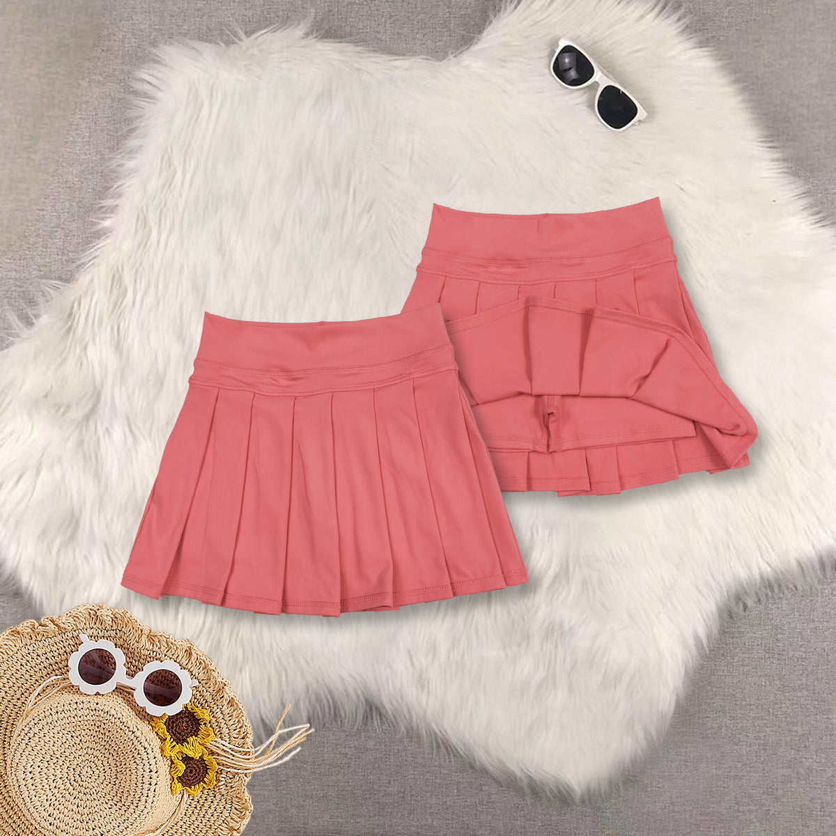 RTS NO MOQ Sibling baby girls clothes short sleeve short skirts sets and Top and yoga skirts